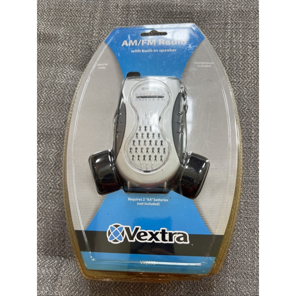 VEXTRA VX2093 AM/FM Radio with Built-in Speaker & Headphones New NOS Retro